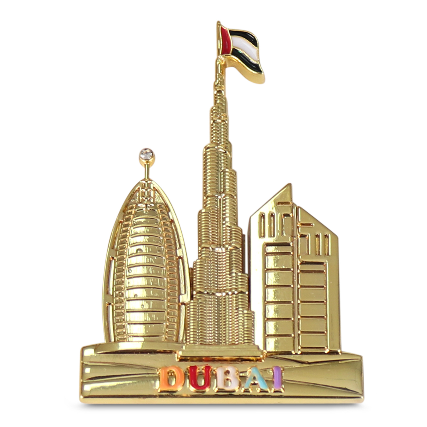 DUBAI  fridge magnet with Burj Al Arab Hotel & Burj Khalifa Tower
